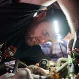On Sept. 28, 2023, Joe Carr, 32, repaired a Ford diesel engine that was brought into his shop with an oil leak in his shop, located in Sedalia, Missouri. He fixes it quickly and efficiently, specializing in diesel engines for nearly two decades. One of his last repairs as his shop, Full Throttle, sets to close the following week.